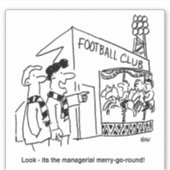 Football Club Management Merry-go-round Cartoon. Sticker (Voorkant)