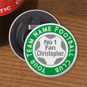 Football Club Naam op een Button Flesopener