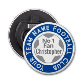 Football Club Naam op een Button Flesopener (Voorkant)