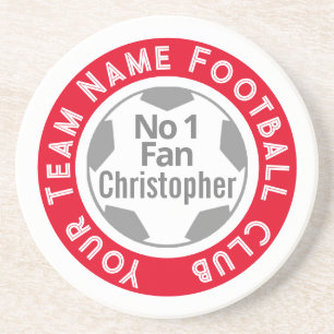 Football Club Naam op een Zandsteen Onderzetter