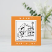 Football Club Stadium Manager Cartoon Kaart (Staand voorkant)