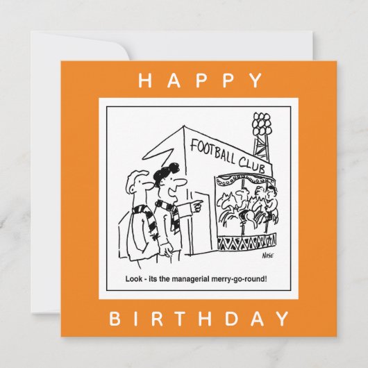 Football Club Stadium Manager Cartoon Kaart (Voorkant)