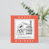 Football Club Stadium Manager Cartoon Kaart (Staand voorkant)