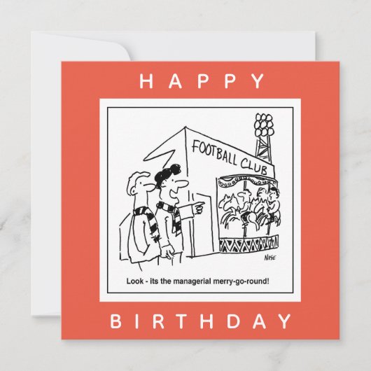 Football Club Stadium Manager Cartoon Kaart (Voorkant)