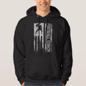 Football Coach Amerikaanse Flag Vintage Hoodie (Voorkant)