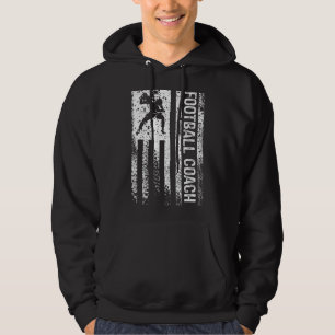 Football Coach Amerikaanse Flag Vintage Hoodie