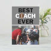 Football Coach Best Ever Custom Foto Hartelijk dan Bedankkaart (Staand voorkant)