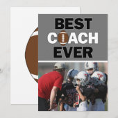 Football Coach Best Ever Custom Foto Hartelijk dan Bedankkaart (Voorkant / Achterkant)