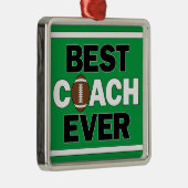 Football Coach BESTE COACH OOIT Sporteert Kerstmis Metalen Ornament (Rechts)