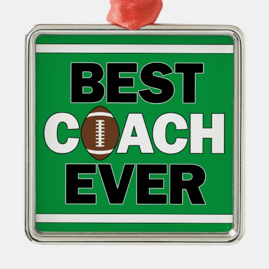 Football Coach BESTE COACH OOIT Sporteert Kerstmis Metalen Ornament (Voorkant)