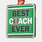 Football Coach BESTE COACH OOIT Sporteert Kerstmis Metalen Ornament (Links)