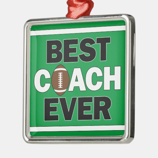 Football Coach BESTE COACH OOIT Sporteert Kerstmis Metalen Ornament (Links)