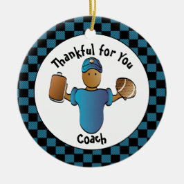 Football Coach Cadeau Mannelijke Cartoon Gepersona Keramisch Ornament