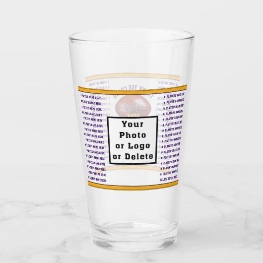 Football Coach Cadeaus, 64 spelers Naam of Verwijd Glas (Achterkant)