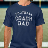 Football Coach Dad Custom Distressed Tekst T-shirt