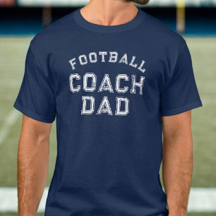 Football Coach Dad Custom Distressed Tekst T-shirt