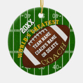 Football coach geschenken, aangepaste Football Orn Keramisch Ornament (Voorkant)