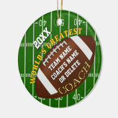 Football coach geschenken, aangepaste Football Orn Keramisch Ornament (Links)