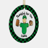 Football Coach Grappige Cartoon Bedankt Cadeau Keramisch Ornament (Rechts)