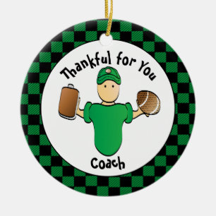 Football Coach Grappige Cartoon Bedankt Cadeau Keramisch Ornament