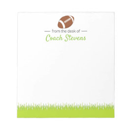 Football Coach Green Grass Field Stationery Notitieblok