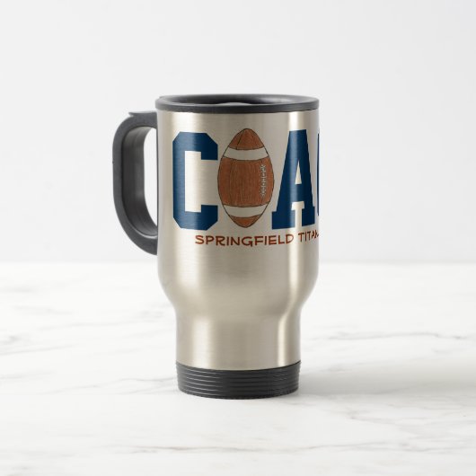 Football coach mug reisbeker (Voorkant links)