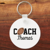 Football Coach Player Ball Design Typografie Name Sleutelhanger (Voorkant)