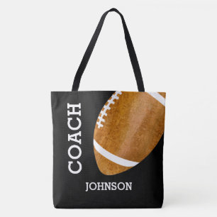 Football Coach  Retro Football Gepersonaliseerd Tote Bag