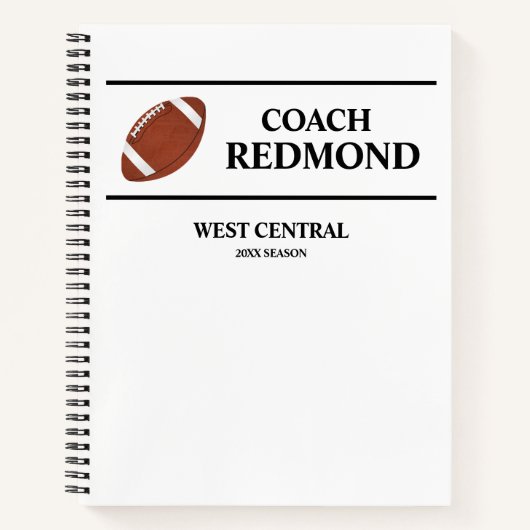 Football Coach Spiraal Notitieboek (Voorkant)