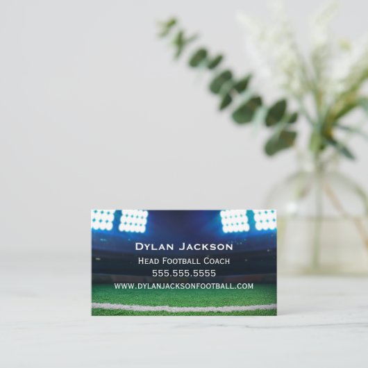 Football Coach Sportstadion Foto Visitekaartje (Staand voorkant)