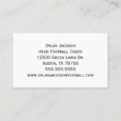 Football Coach Sportstadion Foto Visitekaartje (Achterkant)