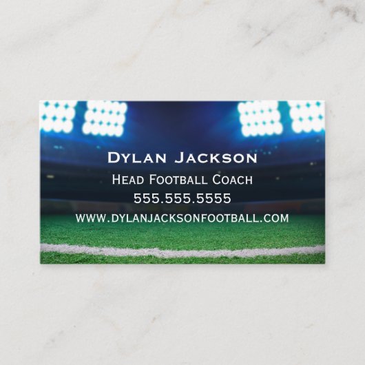 Football Coach Sportstadion Foto Visitekaartje (Voorkant)
