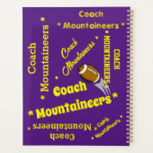 Football Coach Team Gepersonaliseerd Paarse & Geel Planner (Achterkant)