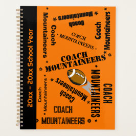 Football Coach Team Gepersonaliseerd Sinaasappel e Planner
