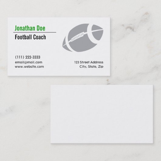 Football Coach Visitekaartje (Voorkant / Achterkant)