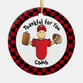 Football Coach-waardering Aangepaste naam Cadeauid Keramisch Ornament (Voorkant)