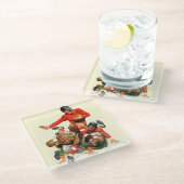 Football College Glazen Onderzetter (Schuin)