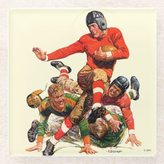 Football College Glazen Onderzetter (Voorkant)