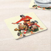 Football College Kartonnen Onderzetters (Schuin)