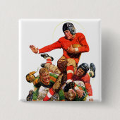Football College Vierkante Button 5,1 Cm (Voorkant)
