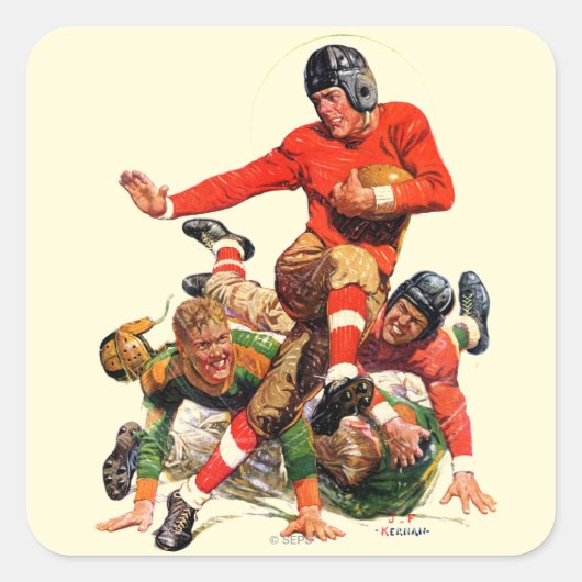 Football College Vierkante Sticker (Voorkant)