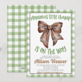 Football Coquette Baby shower Uitnodiging (Voorkant / Achterkant)