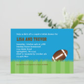 Football Couples Bridal Shower Invitation Kaart (Staand voorkant)