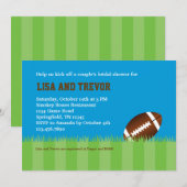 Football Couples Bridal Shower Invitation Kaart (Voorkant / Achterkant)