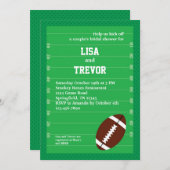Football Couples Bridal Shower Invitation Kaart (Voorkant / Achterkant)