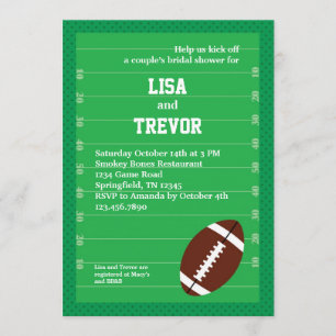 Football Couples Bridal Shower Invitation Kaart