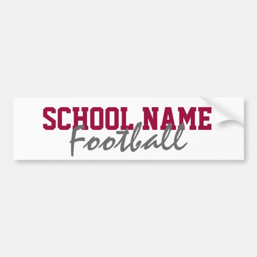 Football - Creëer je eigen schoolgeest Bumpersticker (Voorkant)