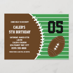 Football Cute Stitched Birthday Party Invitation Kaart
