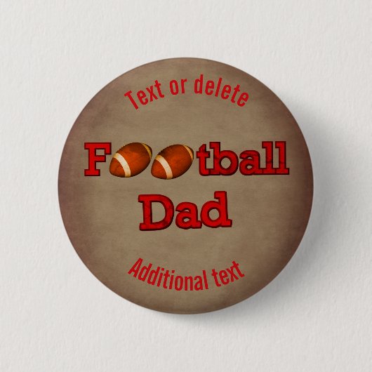 Football Dad Cute Personalized Ronde Button 5,7 Cm (Voorkant)
