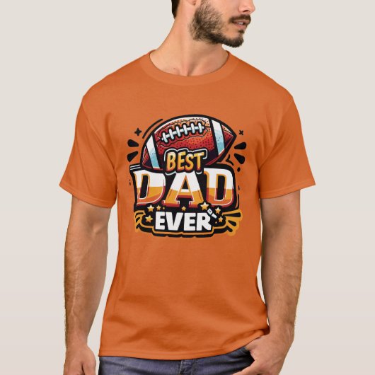 Football Dad Modern Beste vader ooit Oranje T-shirt (Voorkant)